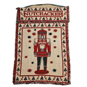 VTG Nutcracker Hanging Tapestry Woven Christmas Tree Candy Cane Fringe 1995 WTC